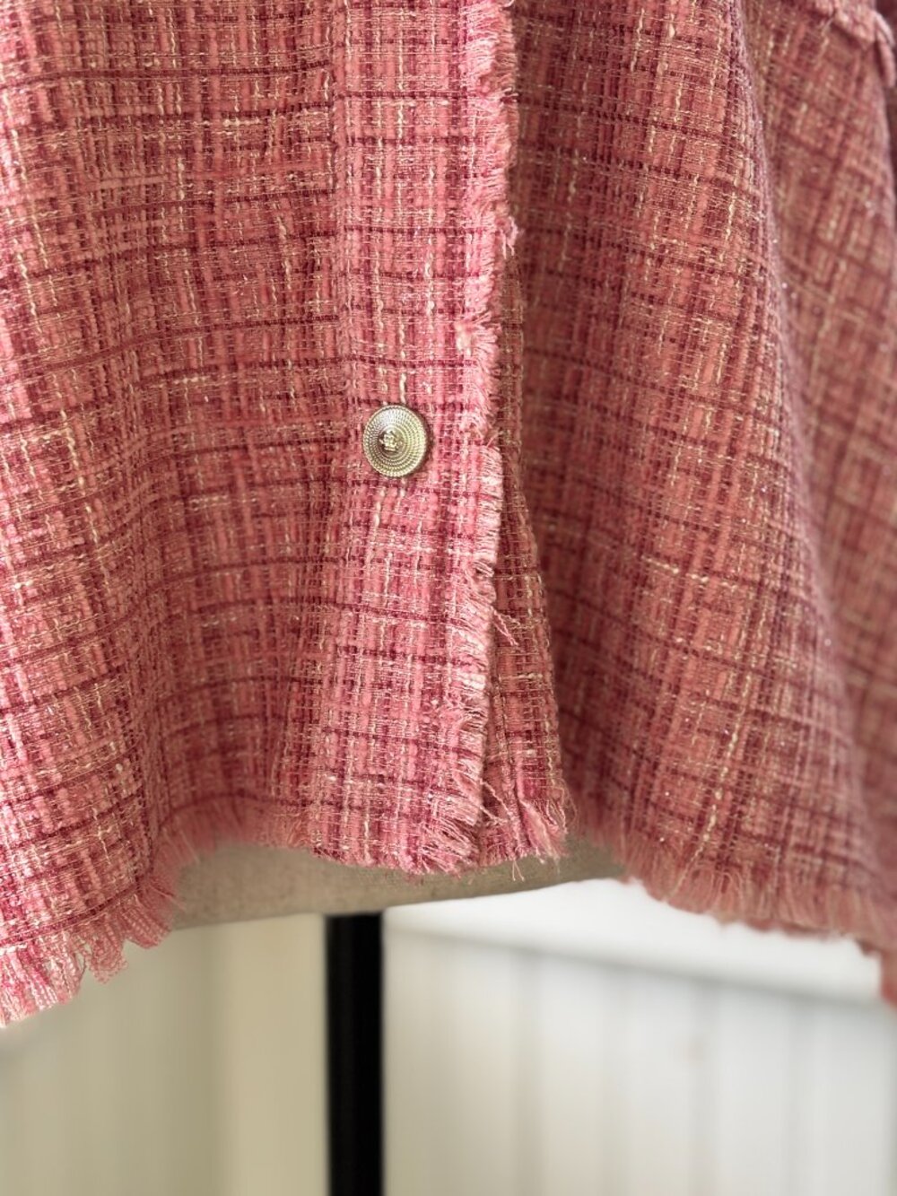 Davi&Dani Pink Tweed Shacket Large NWT - Picture 3 of 7